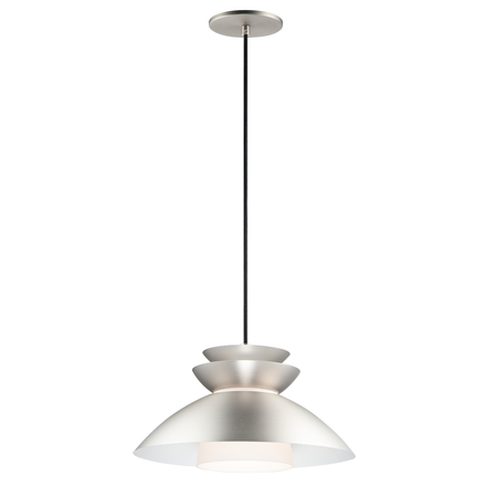 Nordic 1-Light 14.25 Wide Brushed Platinum Pendant Light